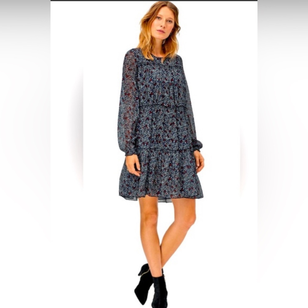 ELLOS Floral Print Boho Flowy Tier Ruffle Peasant Dress Size:20